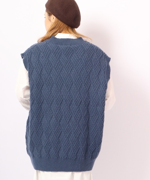 FUNALIVE（ファンアライブ）の「Sunsweet ニットベスト（ベスト・レディース・ネイビー/ホワイト/ブラック・L/M）」の11枚目の写真