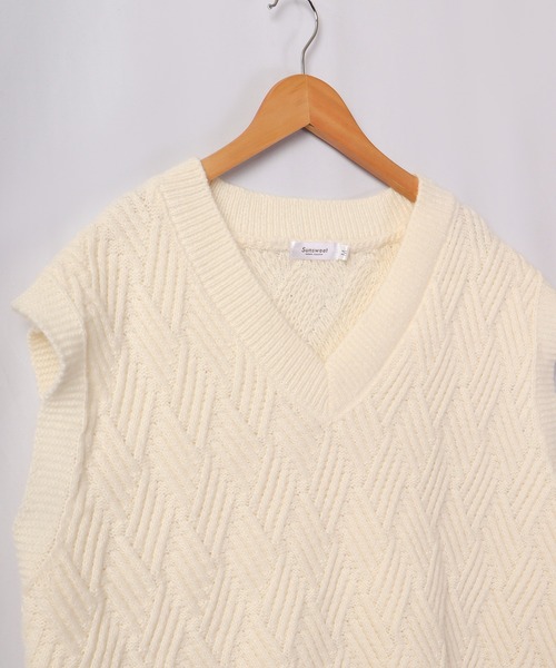 FUNALIVE（ファンアライブ）の「Sunsweet ニットベスト（ベスト・レディース・ネイビー/ホワイト/ブラック・L/M）」の14枚目の写真