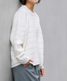 Munich | ダブルジャガードボーダークルーネックプルオーバー(ニット/セーター)