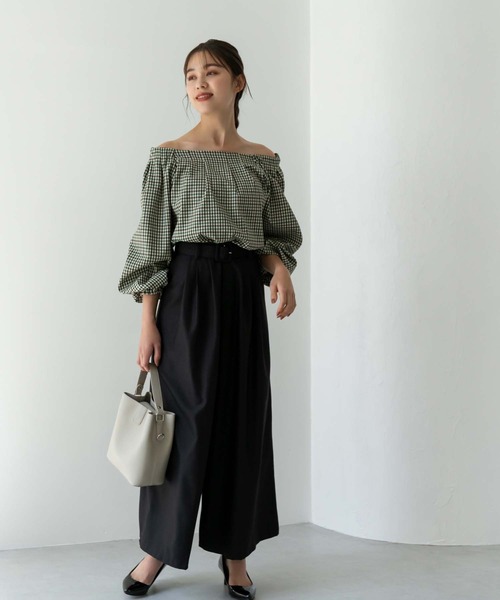 Edit Sheen(エディットシーン)の「ベルト付きワイドパンツ(その他パンツ・レディース・ブラック/ベージュ・M)」の9枚目の写真