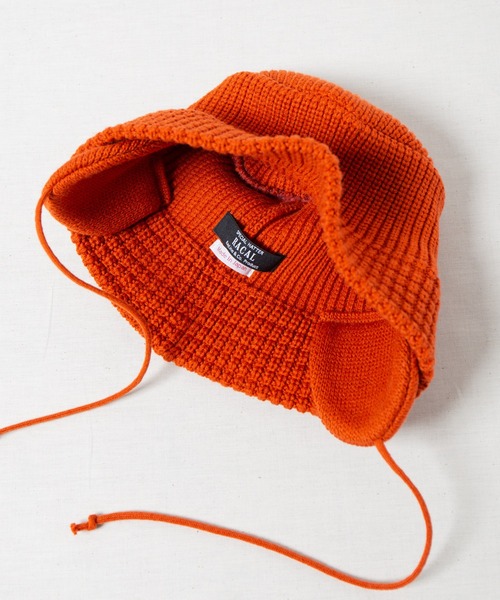 RACAL（ラカル）の「Ear-Pad Knit Bucket Hat / イヤーパッド付きニットバケットハット（ニットキャップ/ビーニー・メンズ・オレンジ/オフホワイト/チャコールグレー/ブラック/ベージュ・FREE/MEDIUM）」の6枚目の写真