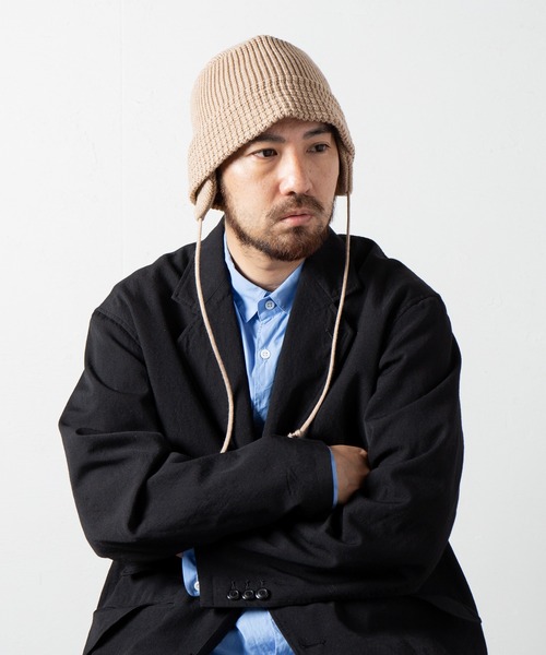 RACAL（ラカル）の「Ear-Pad Knit Bucket Hat / イヤーパッド付きニットバケットハット（ニットキャップ/ビーニー・メンズ・オレンジ/オフホワイト/チャコールグレー/ブラック/ベージュ・FREE/MEDIUM）」の9枚目の写真