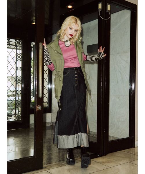 jouetie（ジュエティ）の「ステッチツイルオーバーベスト（ベスト・レディース・アイボリー/ブラック/カーキ・MEDIUM）」の11枚目の写真