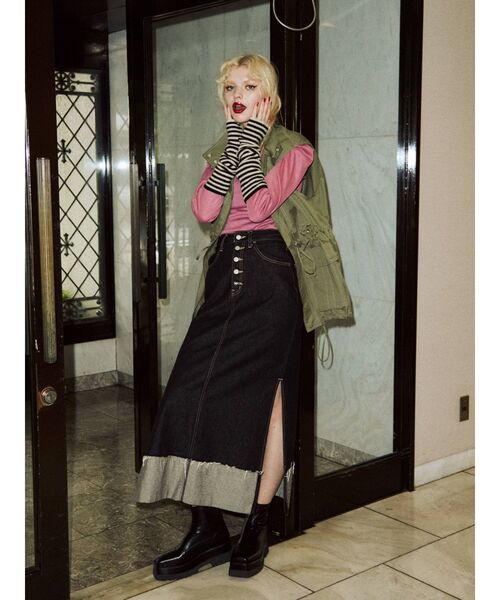 jouetie（ジュエティ）の「ステッチツイルオーバーベスト（ベスト・レディース・アイボリー/ブラック/カーキ・MEDIUM）」の12枚目の写真