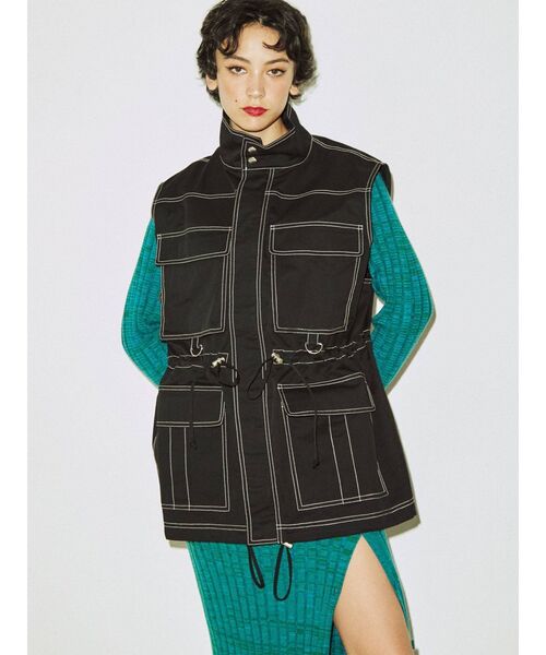 jouetie（ジュエティ）の「ステッチツイルオーバーベスト（ベスト・レディース・アイボリー/ブラック/カーキ・MEDIUM）」の14枚目の写真