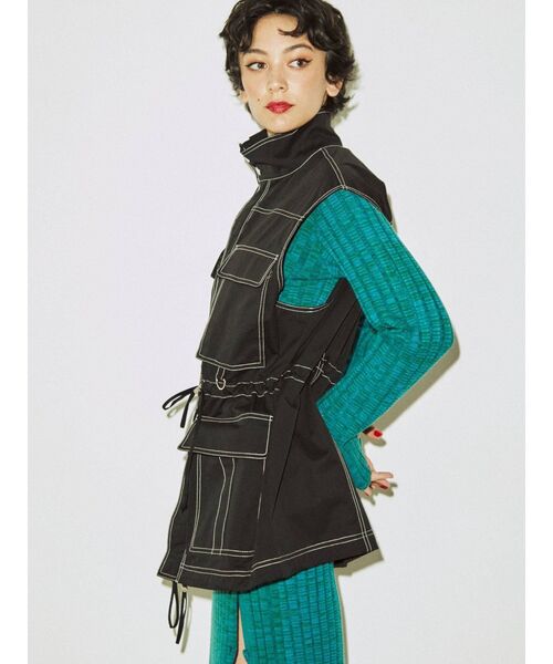 jouetie（ジュエティ）の「ステッチツイルオーバーベスト（ベスト・レディース・アイボリー/ブラック/カーキ・MEDIUM）」の15枚目の写真