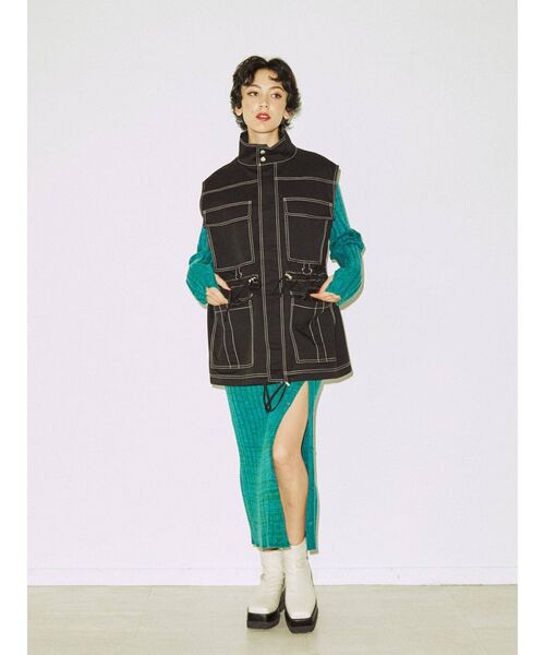 jouetie（ジュエティ）の「ステッチツイルオーバーベスト（ベスト・レディース・アイボリー/ブラック/カーキ・MEDIUM）」の16枚目の写真