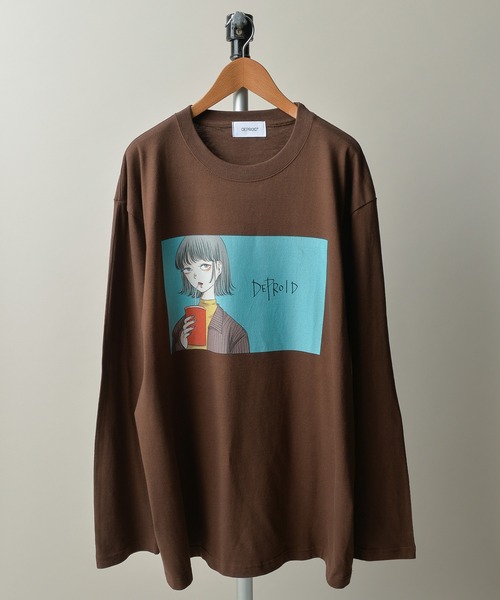ONE DAY KMC (ワンデイケーエムシー)の「DEPROID / DEPROID×Itaru straw L/S TEE(Tシャツ/カットソー・メンズ・ブラック/ブラウン/ライム・FREE)」の3枚目の写真