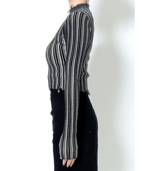 EMODA(エモダ)の「クラッシュショートリブニット(ニット/セーター・レディース・アイボリー/その他/その他1/ブラック・FREE)」の16枚目の写真