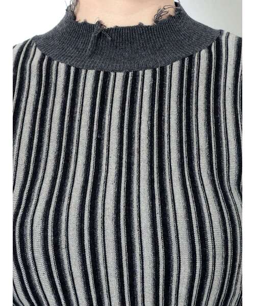 EMODA(エモダ)の「クラッシュショートリブニット(ニット/セーター・レディース・アイボリー/その他/その他1/ブラック・FREE)」の18枚目の写真