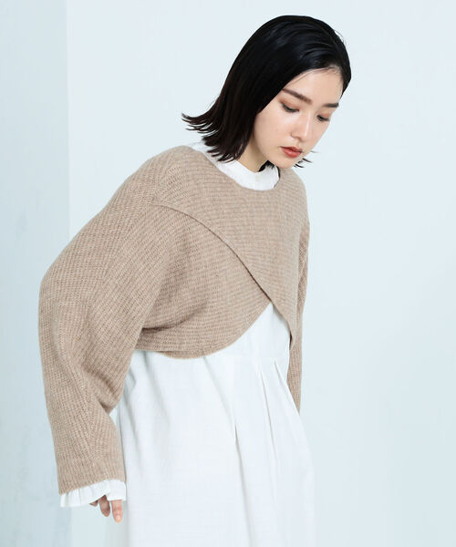 fredy emue(フレディエミュ)の「【セットアップ】ボレロニットセットワンピース(ワンピース・レディース・ブラック/オフホワイト・38)」の18枚目の写真