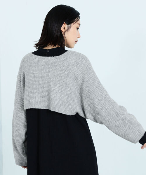 fredy emue(フレディエミュ)の「【セットアップ】ボレロニットセットワンピース(ワンピース・レディース・ブラック/オフホワイト・38)」の7枚目の写真