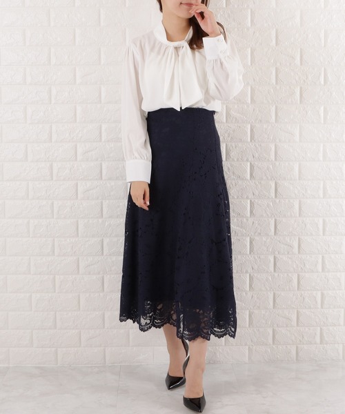 Lace Ladies(レースレディース)の「シフォンボウタイブラウス(シャツ/ブラウス・レディース・ブルーグレー/ベージュ/ブラック/ホワイト・FREE)」の15枚目の写真