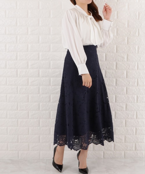 Lace Ladies(レースレディース)の「シフォンボウタイブラウス(シャツ/ブラウス・レディース・ブルーグレー/ベージュ/ブラック/ホワイト・FREE)」の16枚目の写真