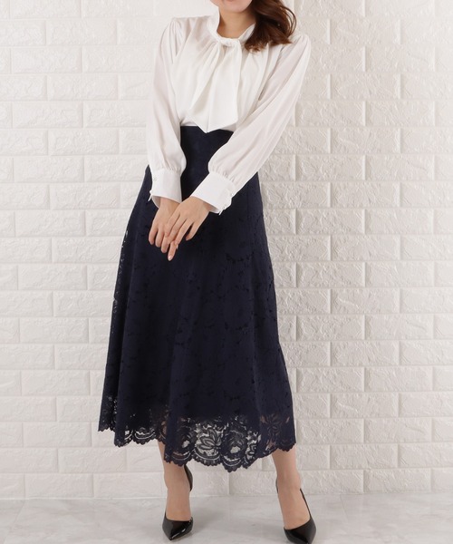Lace Ladies(レースレディース)の「シフォンボウタイブラウス(シャツ/ブラウス・レディース・ブルーグレー/ベージュ/ブラック/ホワイト・FREE)」の17枚目の写真