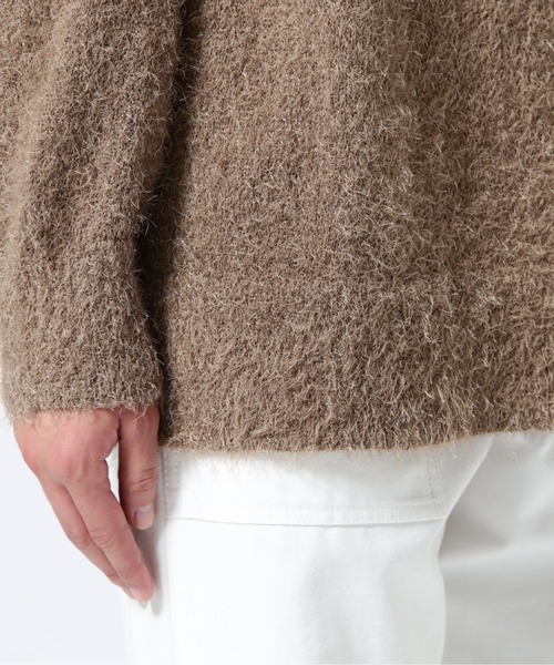 LUSOR（ルーソル）の「LUSOR（ルーソル）Feather Mole Yarn CN ニット（ニット/セーター・メンズ・グリーン/ブラック/ベージュ・F）」の10枚目の写真