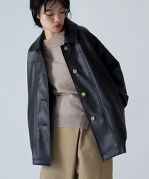 TENTO | ステンカラー フェイクレザージャケット(ステンカラーコート)