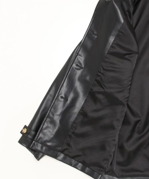 TENTO(テント)の「ステンカラー フェイクレザージャケット(ステンカラーコート・レディース・ブラック/黄緑系・FREE)」の21枚目の写真