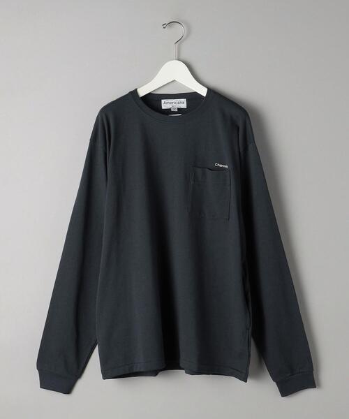 Charcoal TOKYO（チャコールトーキョー）の「＜Charcoal TOKYO × AMERICANA＞ S/POCKET  LONG SLEEVE/カットソー（Tシャツ/カットソー・メンズ・ホワイト/ダークグレー・L/M）」の2枚目の写真