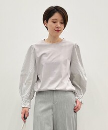 スムースコンビ ボリューム袖カットソー