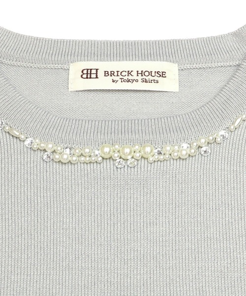 TOKYO SHIRTS（トウキョウシャツ）の「ビジュー配色 アンサンブルニット（アンサンブル・レディース・ネイビー/トップグレー・M/L）」の16枚目の写真