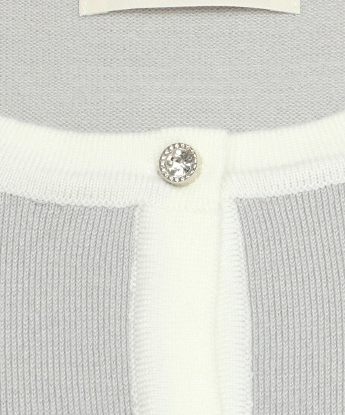 TOKYO SHIRTS（トウキョウシャツ）の「ビジュー配色 アンサンブルニット（アンサンブル・レディース・ネイビー/トップグレー・M/L）」の6枚目の写真