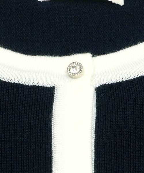 TOKYO SHIRTS（トウキョウシャツ）の「ビジュー配色 アンサンブルニット（アンサンブル・レディース・ネイビー/トップグレー・M/L）」の13枚目の写真