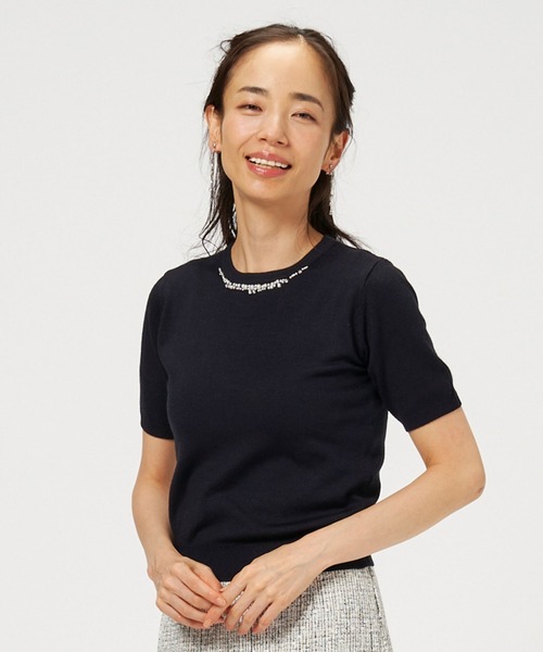 TOKYO SHIRTS（トウキョウシャツ）の「ビジュー配色 アンサンブルニット（アンサンブル・レディース・ネイビー/トップグレー・M/L）」の17枚目の写真