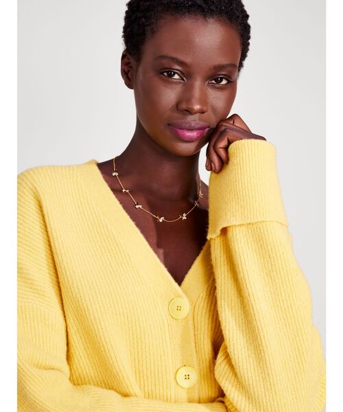 kate spade new york(ケイトスペード ニューヨーク)の「リブニット カーディガン(カーディガン/ボレロ・レディース・イエロー・X-SMALL)」の4枚目の写真