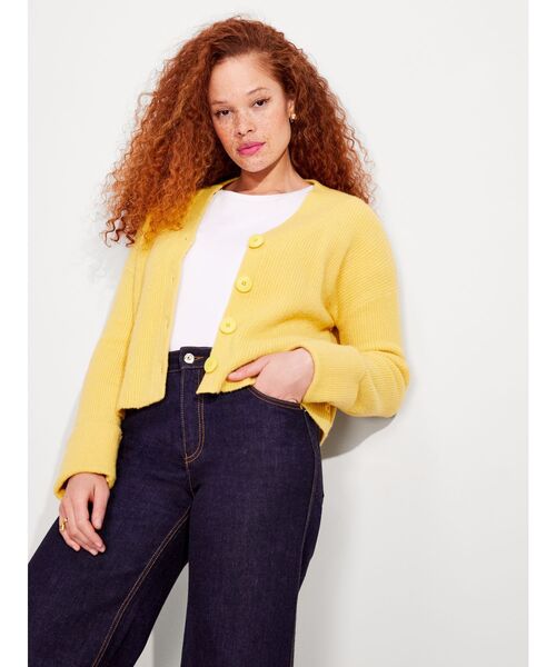 kate spade new york(ケイトスペード ニューヨーク)の「リブニット カーディガン(カーディガン/ボレロ・レディース・イエロー・X-SMALL)」の7枚目の写真