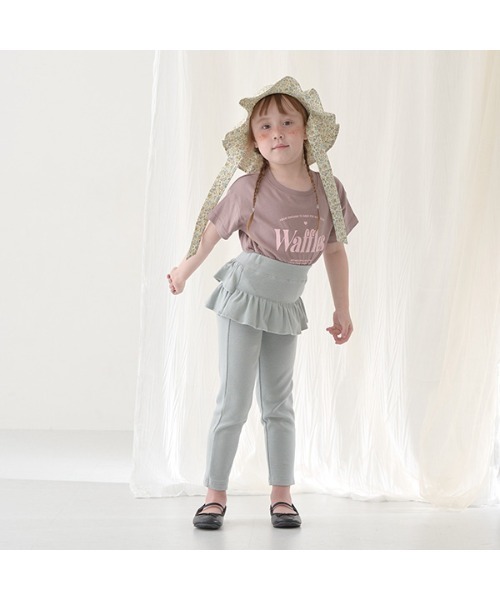 Lycee mine(リセマイン)の「【エニウェアシリーズ】フリルフリルスリムパンツ(その他パンツ・キッズ・ベージュ系/ミント/サックスブルー系/ブラック/ラベンダー/アイボリー・100cm/110cm/120cm/130cm/140cm)」の18枚目の写真