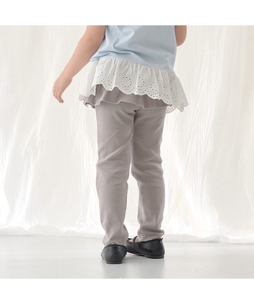 Lycee mine(リセマイン)の「【エニウェアシリーズ】フリルフリルスリムパンツ(その他パンツ・キッズ・ベージュ系/ミント/サックスブルー系/ブラック/ラベンダー/アイボリー・100cm/110cm/120cm/130cm/140cm)」の8枚目の写真