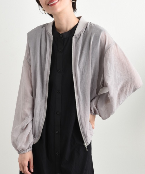 INTERPLANET（インタープラネット）の「Ｅボイルブルゾン（ブルゾン・レディース・ブラック/グレイッシュベージュ/ライトグレー/カーキ・FREE）」の3枚目の写真