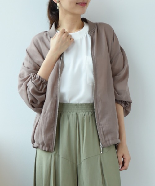 INTERPLANET（インタープラネット）の「Ｅボイルブルゾン（ブルゾン・レディース・ブラック/グレイッシュベージュ/ライトグレー/カーキ・FREE）」の20枚目の写真