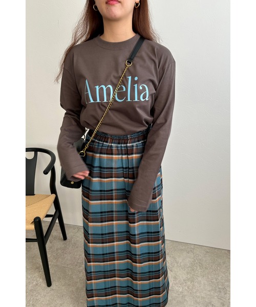 palm RICHE(ポームリシュ)の「AmeliaロゴロンT(Tシャツ/カットソー・レディース・ブラック/オフホワイト/チャコールグレー・M)」の15枚目の写真