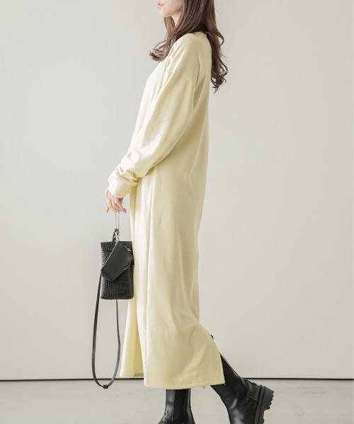 La-gemme(ラジェム)の「裏起毛スウェットワンピース(ワンピース・レディース・ブルー/グリーン/イエロー/ブラック・フリー)」の10枚目の写真