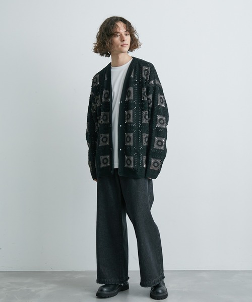 JUNRED（ジュンレッド）の「【 UNISEX 】クロシェルーズカーディガン（カーディガン/ボレロ・メンズ・ブラック/オフホワイト/グリーン/ベージュ・L/M）」の13枚目の写真