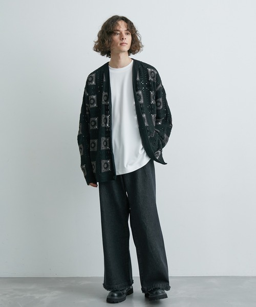 JUNRED（ジュンレッド）の「【 UNISEX 】クロシェルーズカーディガン（カーディガン/ボレロ・メンズ・ブラック/オフホワイト/グリーン/ベージュ・L/M）」の14枚目の写真