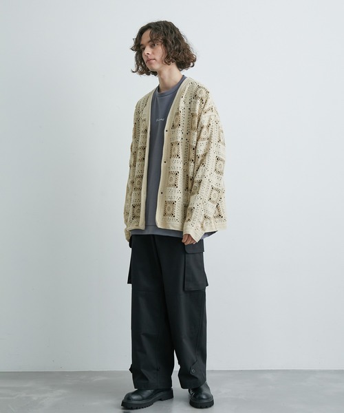 JUNRED（ジュンレッド）の「【 UNISEX 】クロシェルーズカーディガン（カーディガン/ボレロ・メンズ・ブラック/オフホワイト/グリーン/ベージュ・L/M）」の11枚目の写真