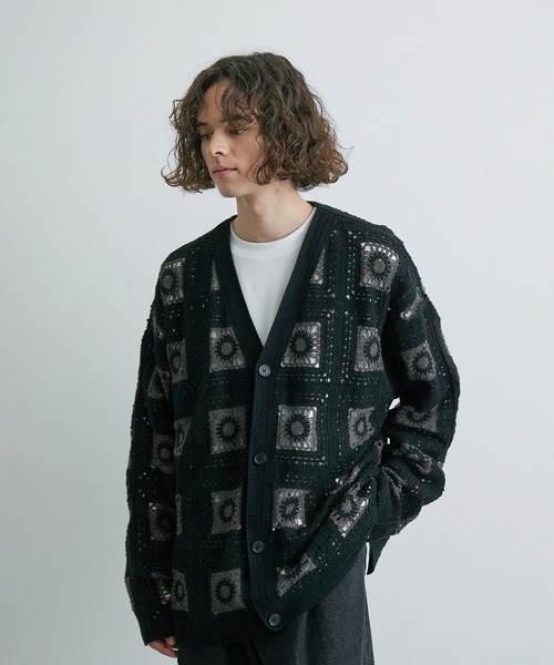 JUNRED（ジュンレッド）の「【 UNISEX 】クロシェルーズカーディガン（カーディガン/ボレロ・メンズ・ブラック/オフホワイト/グリーン/ベージュ・L/M）」の19枚目の写真