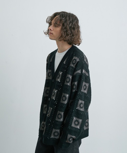JUNRED（ジュンレッド）の「【 UNISEX 】クロシェルーズカーディガン（カーディガン/ボレロ・メンズ・ブラック/オフホワイト/グリーン/ベージュ・L/M）」の20枚目の写真