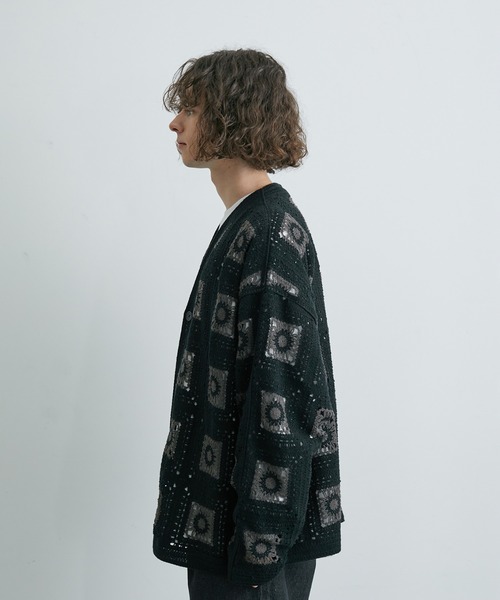 JUNRED（ジュンレッド）の「【 UNISEX 】クロシェルーズカーディガン（カーディガン/ボレロ・メンズ・ブラック/オフホワイト/グリーン/ベージュ・L/M）」の21枚目の写真