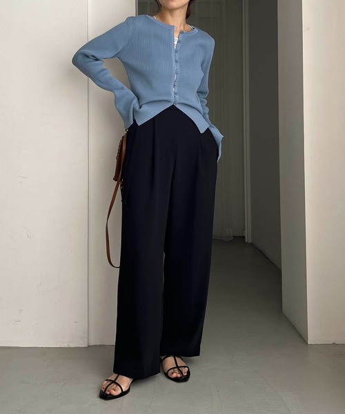 CAPRICIEUX LE'MAGE（カプリシューレマージュ）の「セッパボタン2WAYリブカーディガン（カーディガン/ボレロ・レディース・ブルー/オフホワイト/ベージュ/ブラック/ピンク・FREE）」の16枚目の写真