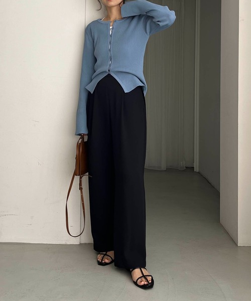 CAPRICIEUX LE'MAGE（カプリシューレマージュ）の「セッパボタン2WAYリブカーディガン（カーディガン/ボレロ・レディース・ブルー/オフホワイト/ベージュ/ブラック/ピンク・FREE）」の17枚目の写真