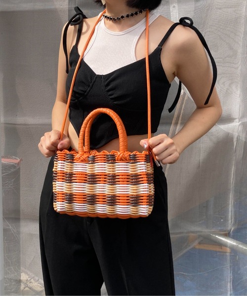 Casselini(キャセリーニ)の「Casselini(キャセリーニ)パターンマルシェショルダー(ショルダーバッグ・レディース・ブラック/ピンク/オレンジ/ブルー・FREE)」の13枚目の写真