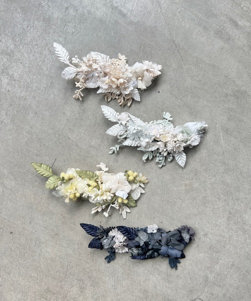 m.soeur（エムスール）の「ツルリーフとお花のクリップ（バレッタ/ヘアクリップ・レディース・ブラック/ホワイト/グリーン/ブルー・FREE）」の13枚目の写真