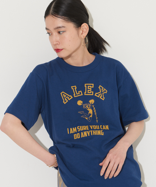 RUSSELL（ラッセル）の「【別注】RUSSELLプリントTシャツ（Tシャツ/カットソー・レディース・ブルー/グリーン/ホワイト/グレー・フリー）」の4枚目の写真