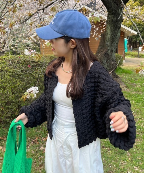 nemne store(ネンネストア)の「前後2wayポップコーンカーディガン(カーディガン/ボレロ・レディース・パープル/ブラック/アイボリー・フリー)」の17枚目の写真