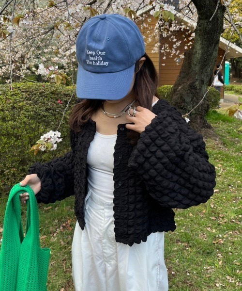 nemne store(ネンネストア)の「前後2wayポップコーンカーディガン(カーディガン/ボレロ・レディース・パープル/ブラック/アイボリー・フリー)」の18枚目の写真