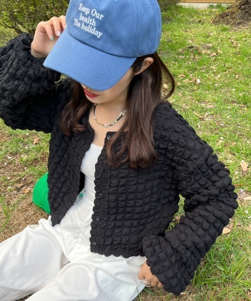 nemne store(ネンネストア)の「前後2wayポップコーンカーディガン(カーディガン/ボレロ・レディース・パープル/ブラック/アイボリー・フリー)」の15枚目の写真